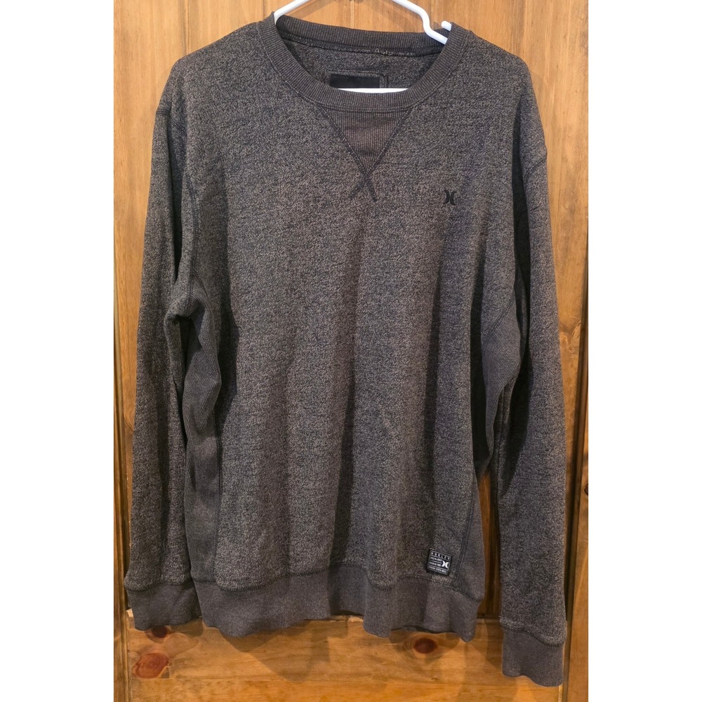 Hurley Sweatshirt Mens Large Gray Excellent Marled Crewneck Pullover‎